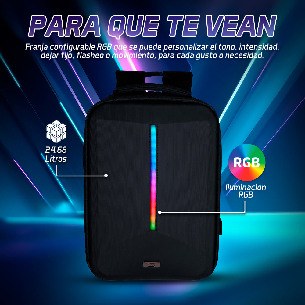 MOCHILA START THE GAME BP-500 RGB CONFIGURABLE APP 15.6" USB