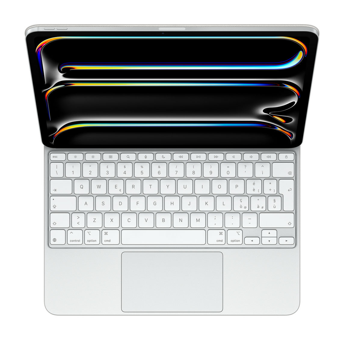 Apple Magic Keyboard QWERTY Italiano Blanco, Trackpad, Interruptor de llave de tijera