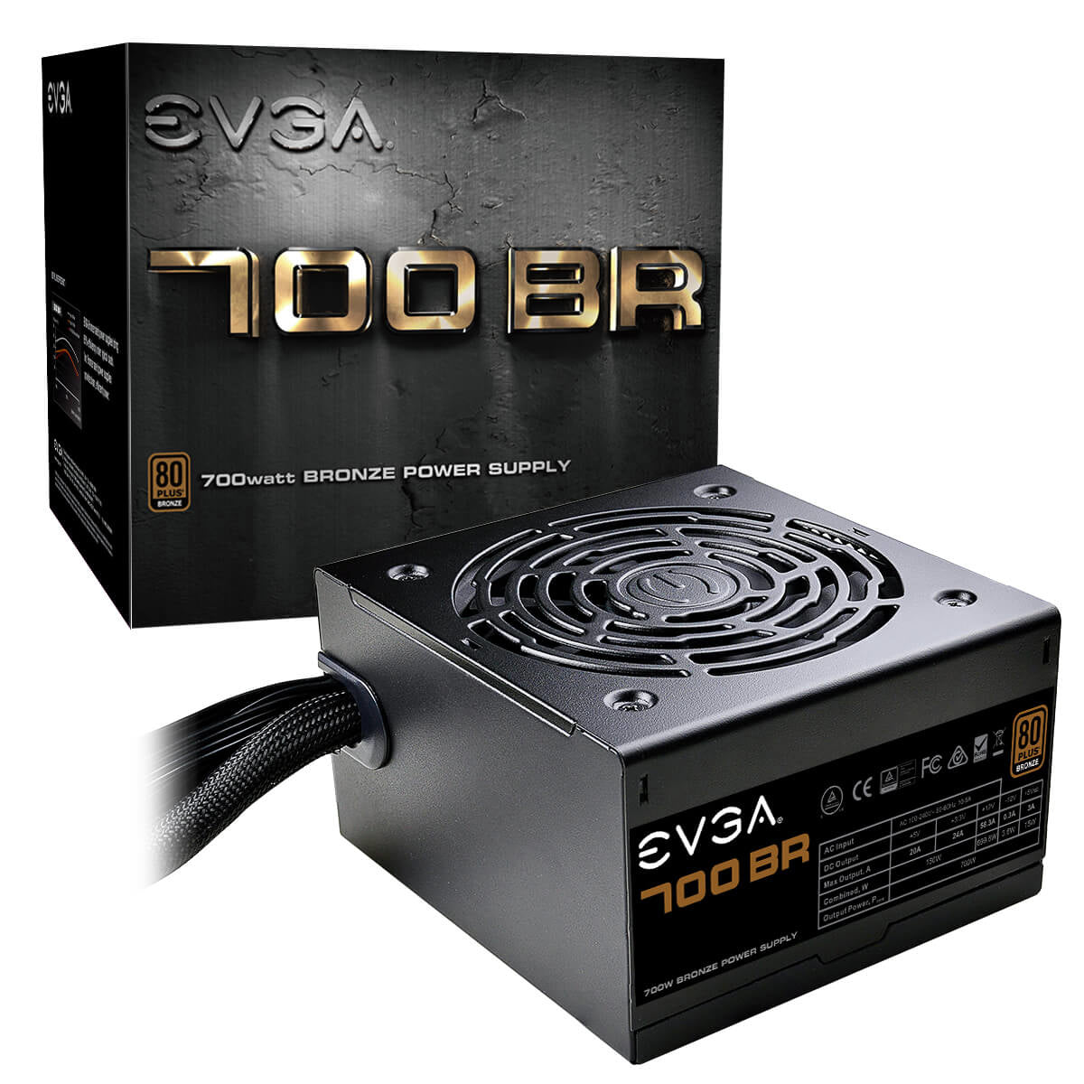 EVGA 700 BR unidad de fuente de alimentación 700 W 20-pin ATX ATX Negro