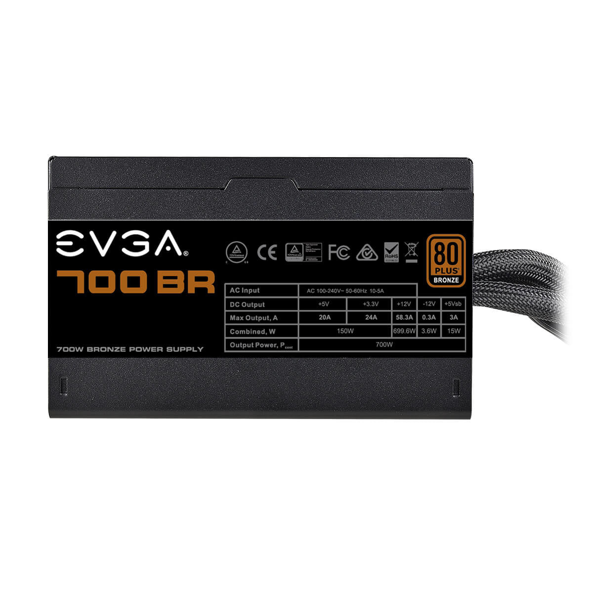 EVGA 700 BR unidad de fuente de alimentación 700 W 20-pin ATX ATX Negro
