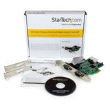 StarTech.com Tarjeta PCI Express Adaptadora Serie RS232 DB9 de 2 Puertos UART16550 - Tarjeta PCIe Controladora de Host Serial RS232 - Reemplazada por PEX2S953 tarjetas y adaptadores de interfaz PCIe De serie PCIe 1.0 2