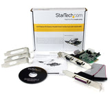 StarTech.com Tarjeta Adaptadora PCI Express de 2 Puertos Serie y 1 Paralelo RS232 UART 16550 Serial Tarjetas y adaptador