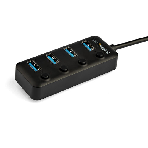 StarTech.com Hub Ladrón USB C de 4 Puertos - Concentrador USB Tipo C a 4 Puertos USB A con Interruptores Individuales de