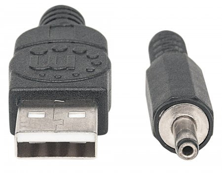 Manhattan 354196 cable de alimentación Negro 1 m USB A Barrel type H, MAN-354196
