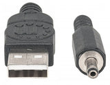 Manhattan 354196 cable de alimentación Negro 1 m USB A Barrel type H, MAN-354196
