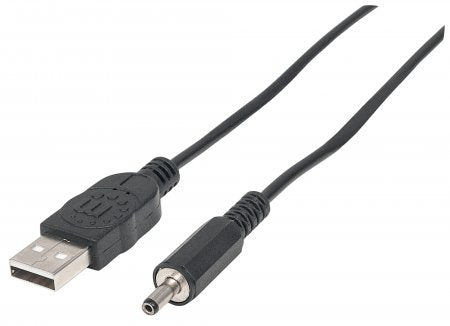 Manhattan 354196 cable de transmisión Negro 1 m USB A Barrel type H