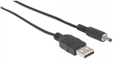Manhattan 354196 cable de alimentación Negro 1 m USB A Barrel type H, MAN-354196