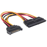 Manhattan Cable Y de alimentación SATA Cable 0,15 m SATA III SATA de 15 pines 2 x SATA de 15 pines