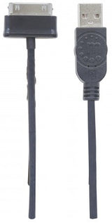 Manhattan 354240 cable de teléfono móvil Negro 1 m USB A Apple 30-pin