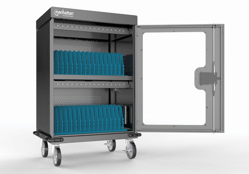 Manhattan Carro de carga USB-C (armario) para 32 dispositivos (iPad hasta 13", MacBook Air hasta 15", Chromebo