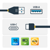 StarTech.com Cable de Carga y Sincronización USB-A a USB-C de 1m - Cable USB de 10Gbps - Cable de Datos USB-A a USB Tipo C - M/M - Negro