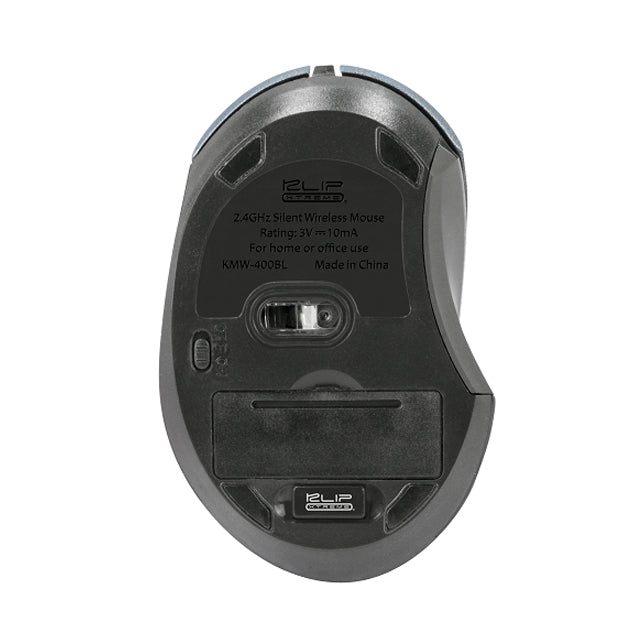 Klip Xtreme GhosTouch ratón Oficina Ambidiestro RF inalámbrico Óptico 1600 DPI, Negro, Azul
