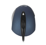 Klip Xtreme ClickQuiet ratón Oficina Ambidiestro USB tipo A Óptico 1600 DPI, Negro, Azul