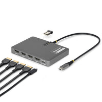 StarTech.com QUAD-USB-HDMI-ADAPT Bases para portátiles y replicadores de puertos Alámbrico USB 3.2 Gen 1 (3.1 Gen 1) Typ