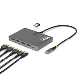 StarTech.com QUAD-USB-HDMI-ADAPT Bases para portátiles y replicadores de puertos Alámbrico USB 3.2 Gen 1 (3.1 Gen 1) Typ