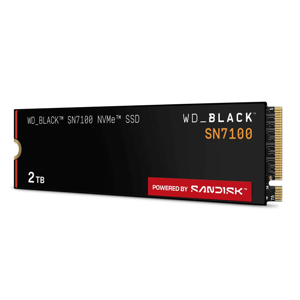 WD Black SSD Interno SN7100 2TB M.2 2280 NVMe PCIe Gen4, Lect. 7250MB/s, Escr. 6900MB/s