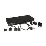 Tripp Lite B042-008 KVM USB/PS2 de 8 Puertos de 1U para instalar en Rack con Menú en Pantalla, Montaje en rack, Negro