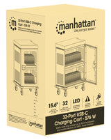 Manhattan Carro de carga USB-C (armario) para 32 dispositivos (iPad hasta 13", MacBook Air hasta 15", Chromebo