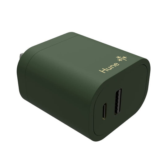 Hune Cargador USB A - Tipo C- Hurón, Interior, Corriente alterna, Verde