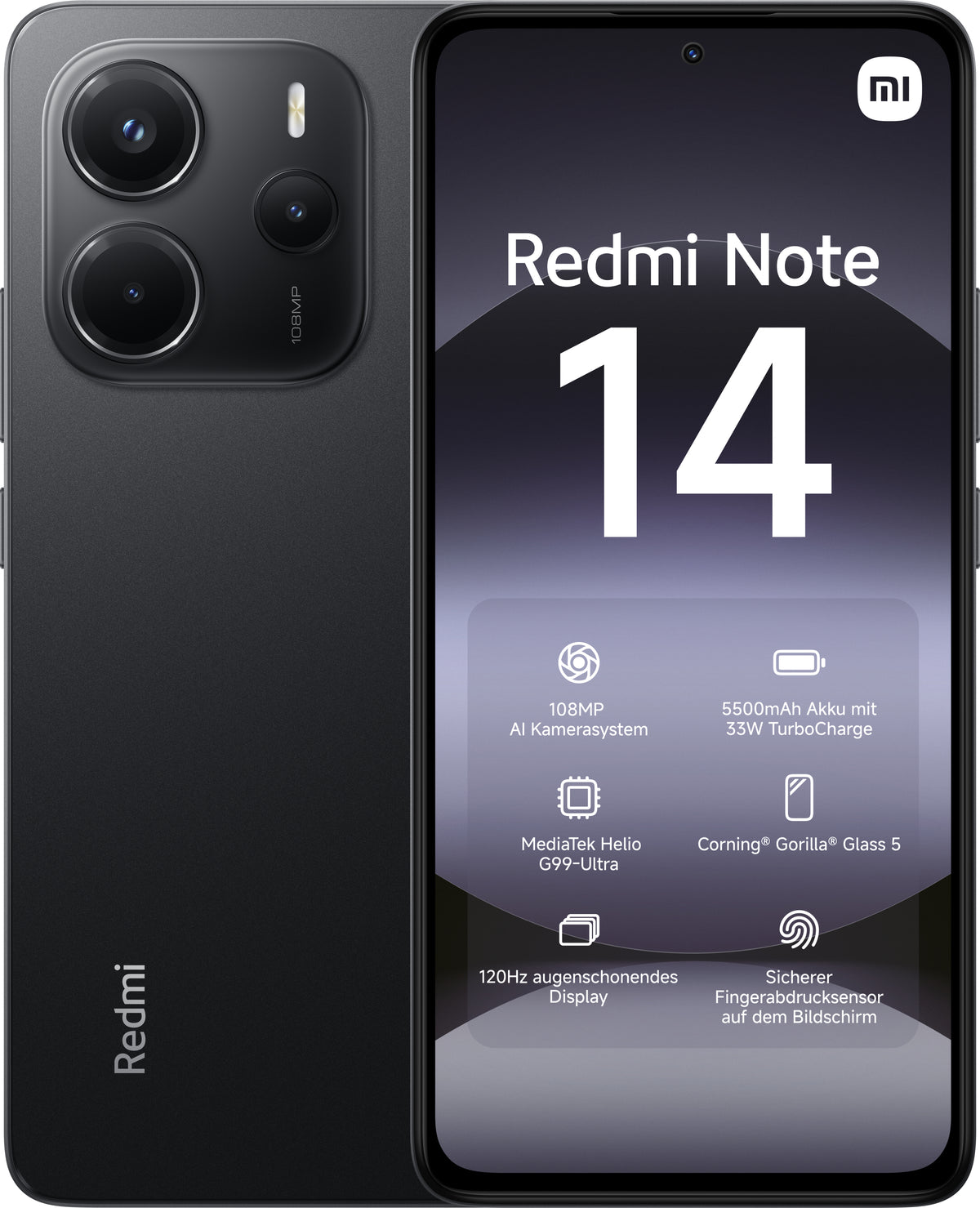 Smartphone Xiaomi Redmi Note 14 capacidad 6+128gb Color Negro