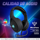 Vorago HS-501 auricular y casco Auriculares Alámbrico Diadema Juego Negro