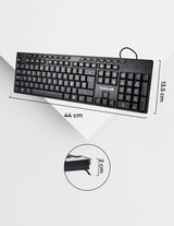 TechZone TZACCBA01 teclado Ratón incluido Oficina USB QWERTY Negro, Tamaño completo (100%), Alámbrico