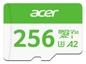 Tarjeta de Memoria Acer MSC300 MicroSDXC UHS-I U1 de 256 GB, Clase 10, Velocidad de Lectura de 100MB/s