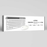 Acteck Creator Virtuos Silk MK720 teclado Ratón incluido Universal Bluetooth Español Blanco, Inalámbrico, Interruptor de