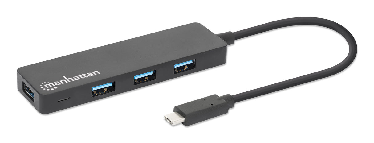 Manhattan Hub/dock USB-C, puertos (4): 4x USB-A, 5 Gbps (USB 3.0), Alimentado por USB (no requiere alimentación externa), equivalente a HB30CM4AB hubs de interfaz USB 3.2 Gen 1 (3.1 Gen 1) Type-C USB 3.2 Gen 1 (3.1 Gen 1) Type-A 4 4