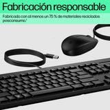 HP Combinación de mouse y teclado con cable 225, Tamaño completo (100%), Alámbrico, USB