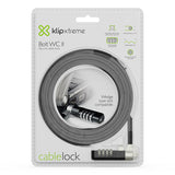 Klip Xtreme Bolt WC II cable antirrobo Negro, Plata 2 m, Brecha, Código, Acero galvanizado