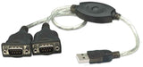 Manhattan Convertidor de USB a Puerto Serie Cable Negro 0,45 m USB A DB9