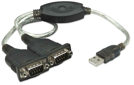 Manhattan Convertidor de USB a Puerto Serie Cable Negro 0,45 m USB A DB9
