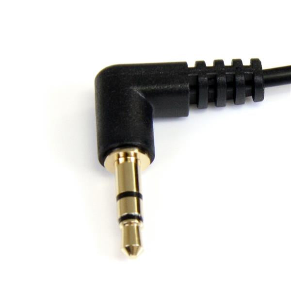 StarTech.com Cable de 91cm de Audio Estéreo 3,5mm Delgado de Ángulo Recto Acodado - Macho a Macho Cable 0,91 m 3,5mm Macho 3,5mm