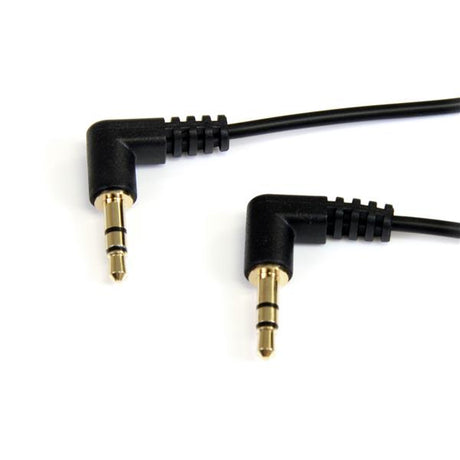 StarTech.com Cable de 91cm de Audio Estéreo 3,5mm Delgado de Ángulo Recto Acodado - Macho a Macho Cable 0,91 m 3,5mm Macho 3,5mm