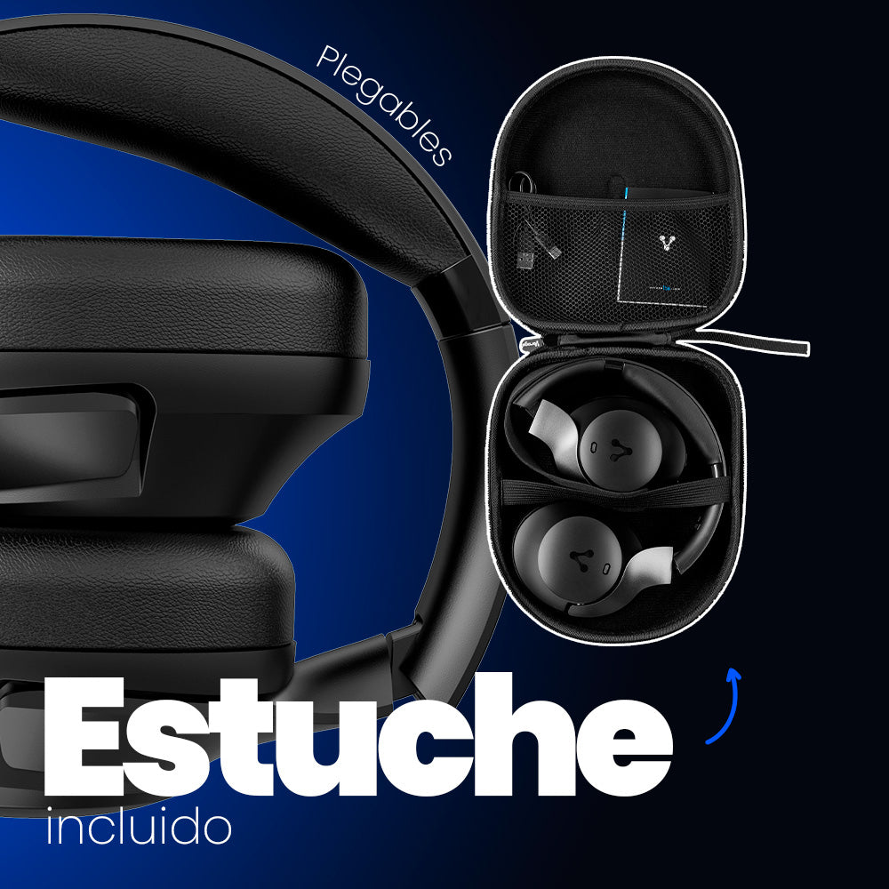 DIADEMA HPB-505 BLUETOOTH 5.0 CON ANC, 60 HRS DE AUTONOMÍA CON SONIDO PREMIUM, SUPER BASS Y BAJA LATENCIA