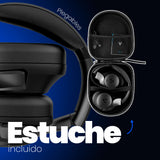 DIADEMA HPB-505 BLUETOOTH 5.0 CON ANC, 60 HRS DE AUTONOMÍA CON SONIDO PREMIUM, SUPER BASS Y BAJA LATENCIA