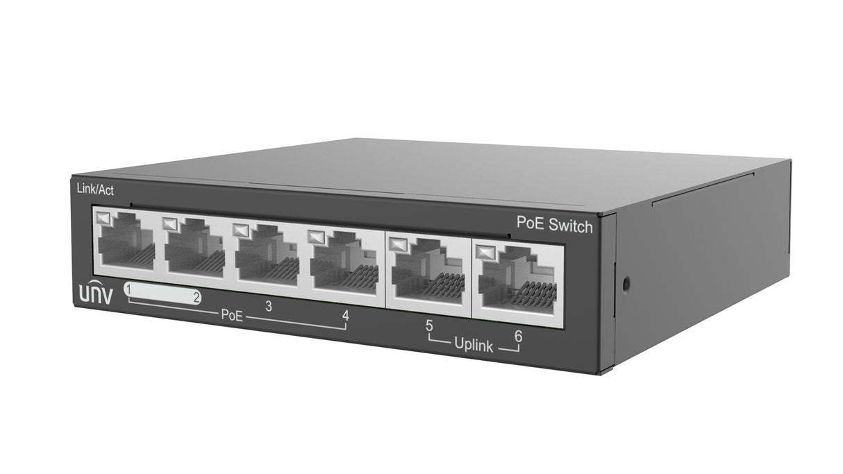 Uniview NSW2020-6T-POE-IN dispositivo de redes No administrado Fast Ethernet (10/100) Energía sobre Ethernet (PoE) Gris
