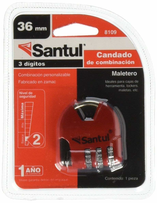 Candado maletero de combinación Santu 6