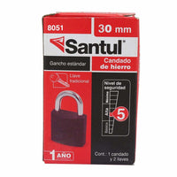 Candado de hierro santul de 32mm.  más 2