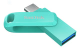 SanDisk Ultra Dual Drive Go unidad flash USB 128 GB USB Type-A / USB Type-C 3.2 Gen 1 (3.1 Gen 1) Verde, 150 MB/s, Girar