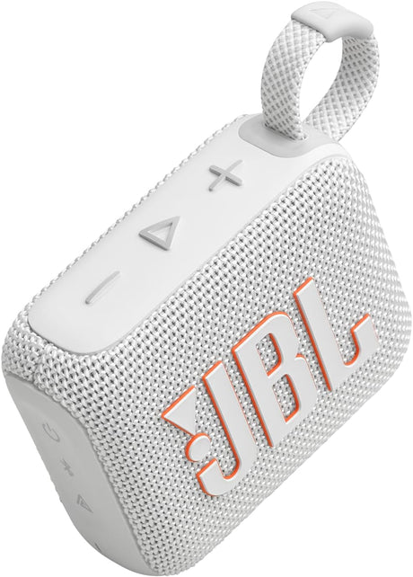 JBL Go 4 Bocina Portátil Bluetooth, 4.2W de Potencia, Reproducción 7 Horas, Resistente al Agua y al Polvo IP67 - Blanco