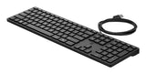 HP Teclado de escritorio 320K con cable, Tamaño completo (100%), Alámbrico, USB