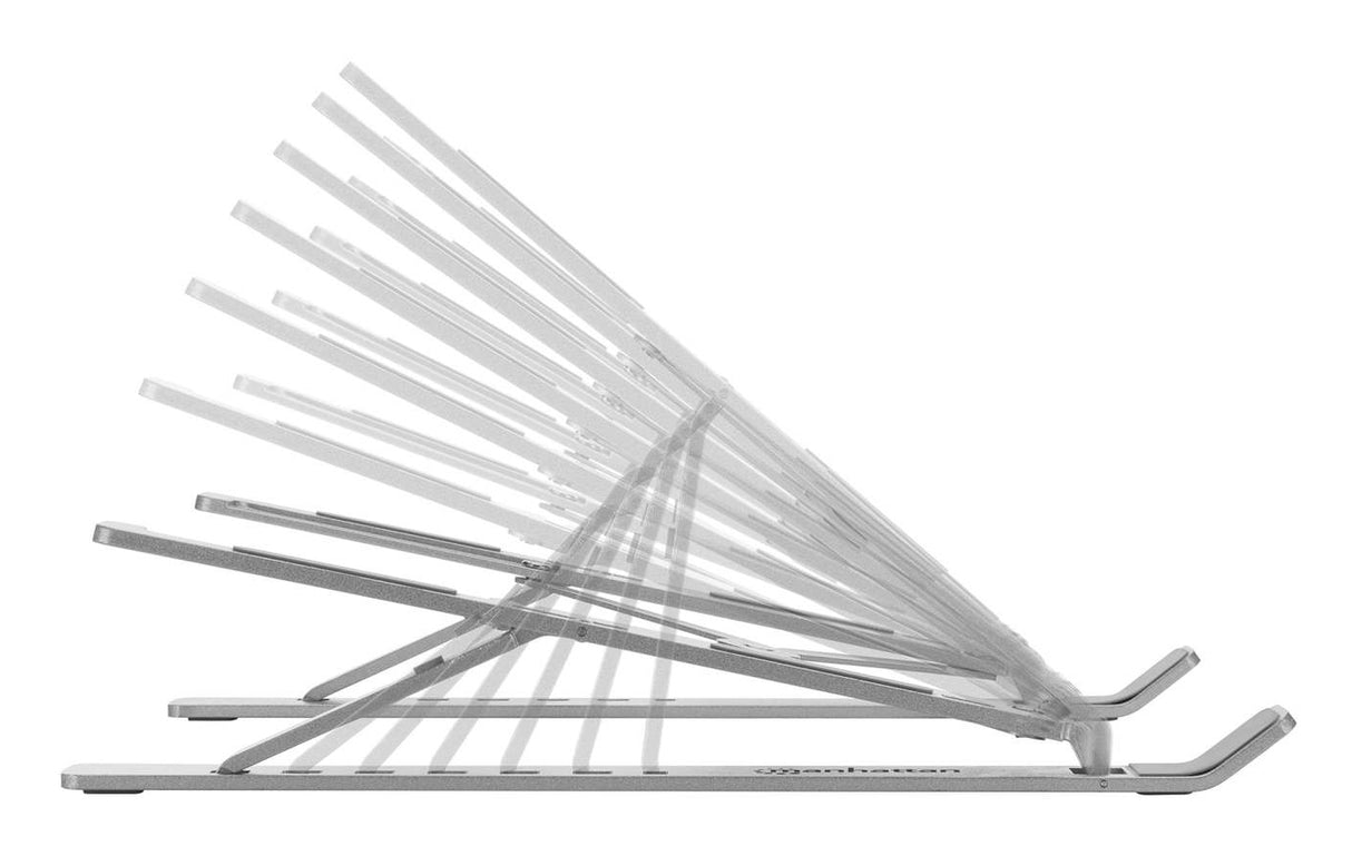 Manhattan 462600 Laptop Soporte para ordenador portátil Aluminio Aluminio, Silicona, Acero 39,6 cm (15.6")