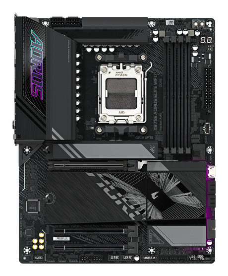 GIGABYTE X870E AORUS ELITE WIFI7 Placa Base - Compatible con CPUs AMD Ryzen 9000, 16+2+2 fases VRM digitales, hasta 8000Hz DDR5 (OC), 3xPCIe 5.0 + 1xPCIe 4.0, Wi-Fi 7, LAN 2.5GbE, USB 4 placas base AMD Zócalo AM5 Zócalo AM5 256 GB