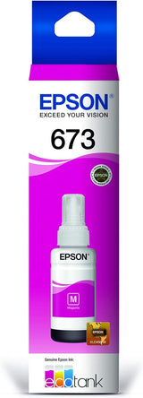 Tanque de Tinta Epson (EcoTank) 673, Magenta, Compatible: L805, L810, L850, L1800, 70ml - T673320-AL