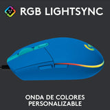 Mouse Lightsync Gaming Logitech G203 8000 DPI, 6 Botones, Azul - 910-005852 FullOffice.com 