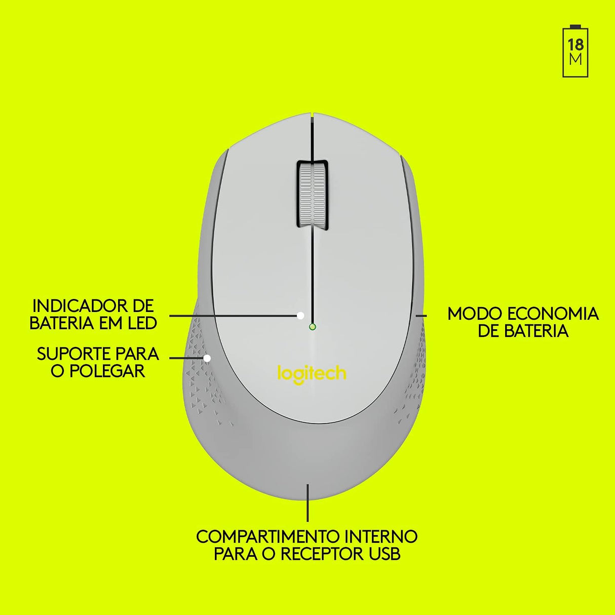 Mouse Óptico Logitech M280 Inalambrico, Gris FullOffice.com 