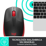 Mouse Óptico Logitech M190 Full Size, Inalámbrico 1000 DPI, USB, Rojo - 910-005904 FullOffice.com 