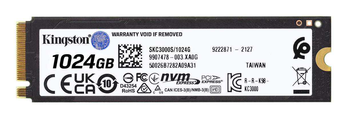 Kingston Technology KC3000 1 TB M.2 PCI Express 4.0 NVMe 3D TLC, 7000 MB/s